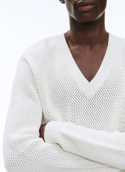 Men's ecru sweater Fursac - A2BAJO-BA02-02