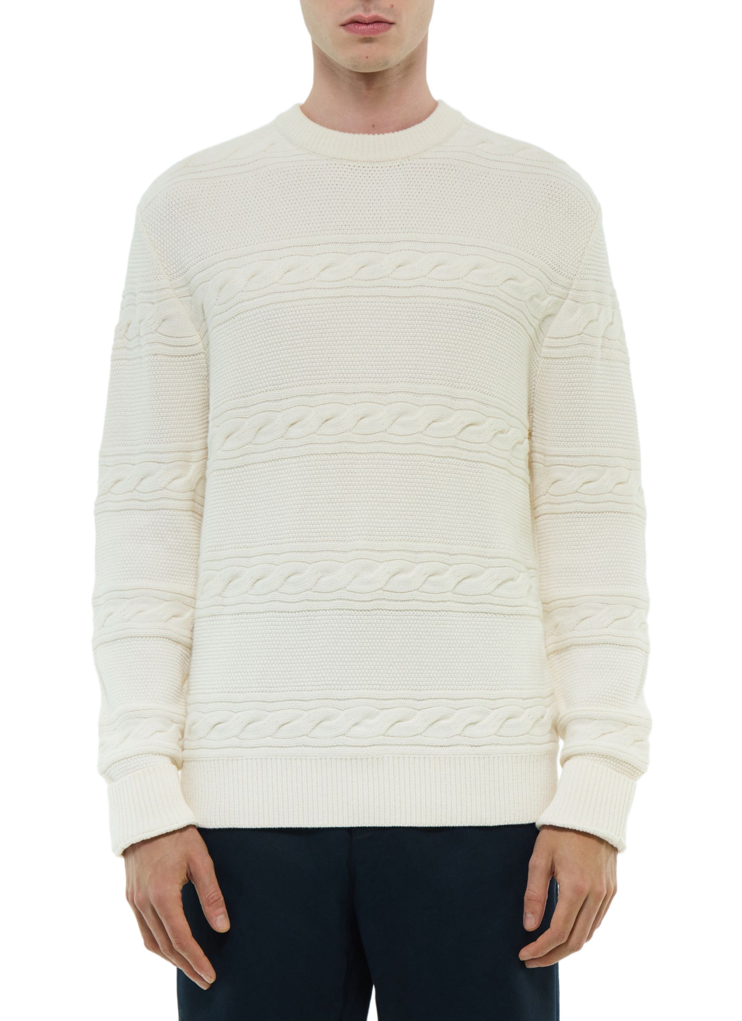 Men's sweater ecru certified wool and cotton Fursac - A2DADE-DA04-A002