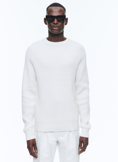Men's sweater ecru cotton and traceable wool Fursac - A2DCOT-DA02-A002