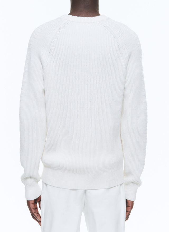 Men's sweater ecru cotton and traceable wool Fursac - A2DCOT-DA02-A002