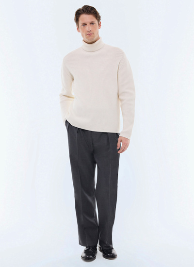Men's ecru sweater Fursac - A2EVAR-EA08-A002