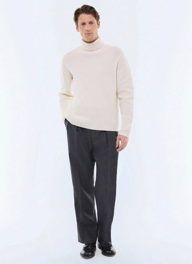 Men's ecru sweater Fursac - A2EVAR-EA08-A002