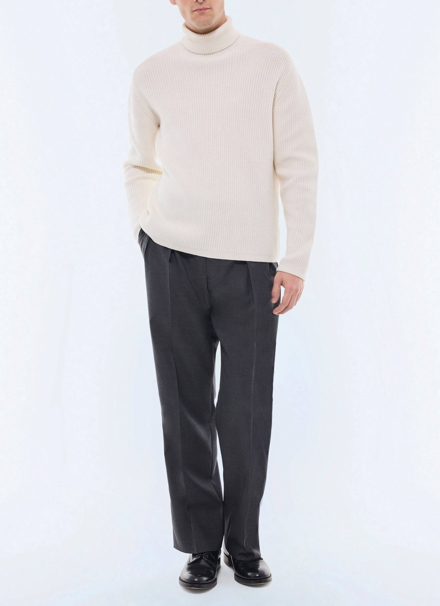Men's ecru sweater Fursac - A2EVAR-EA08-A002