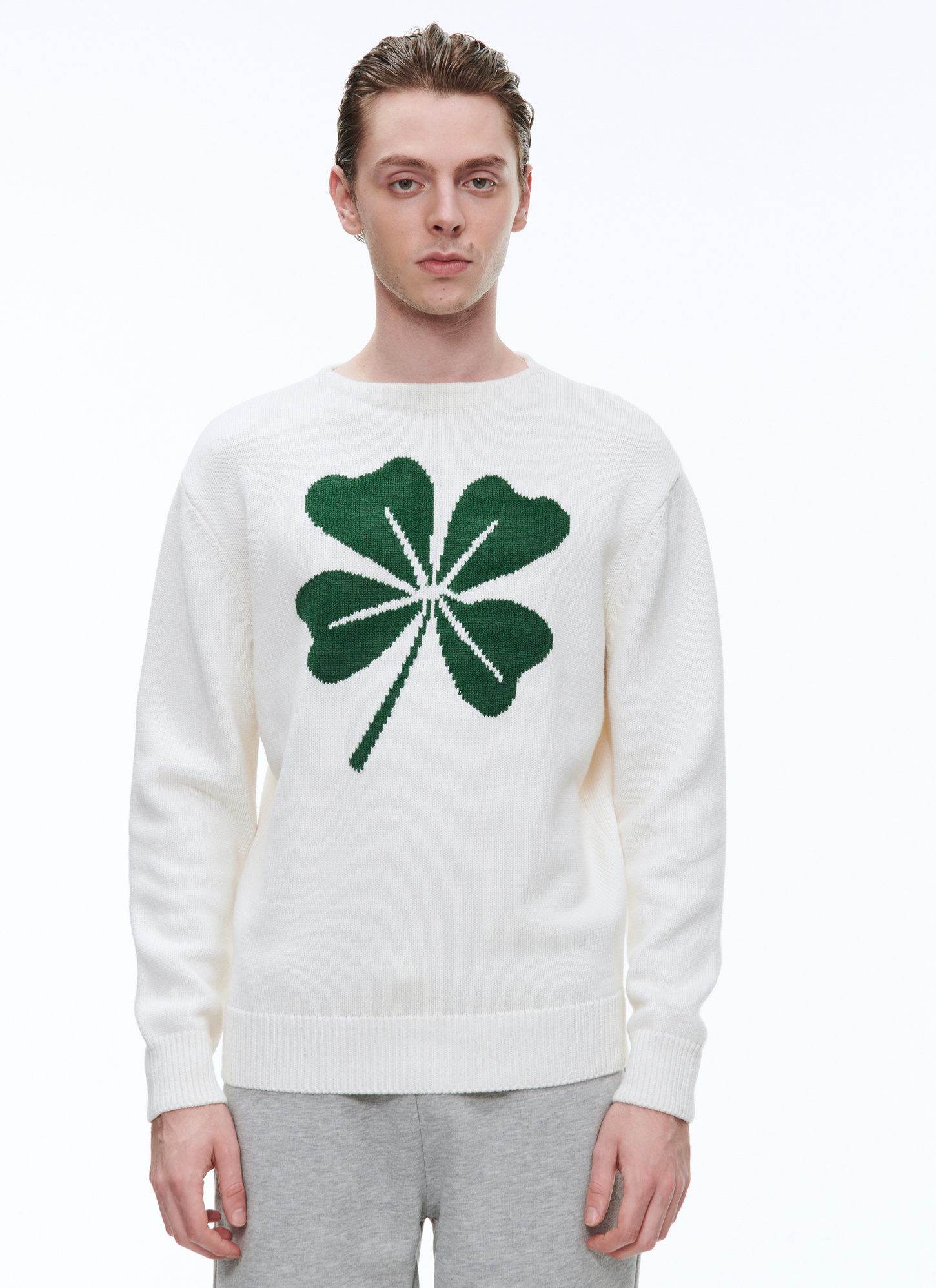 Men's ecru sweater Fursac - A2BATO-BA04-02