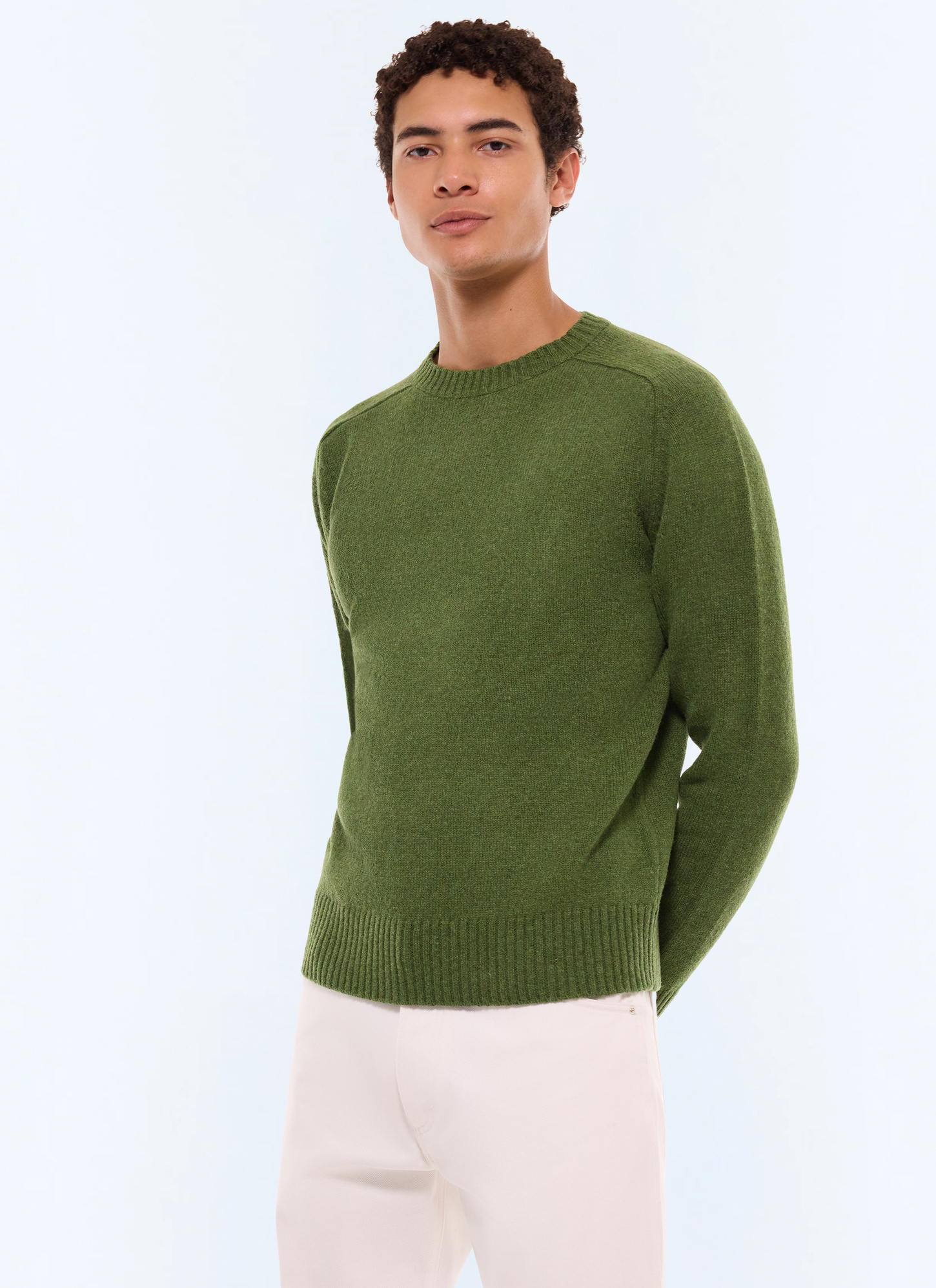 Men's sweater english green certified wool Fursac - A2ETLA-EA15-H011