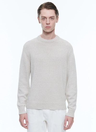 Men's sweater flecked beige linen and cotton Fursac - A2DLIN-DA19-A006