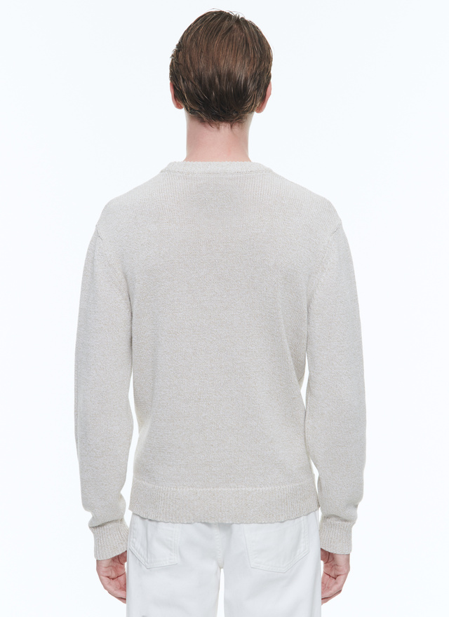 Men's flecked beige sweater Fursac - A2DLIN-DA19-A006