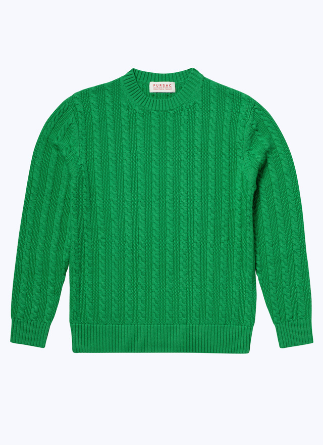 Men's green wool and cotton sweater Fursac - 23EA2BADE-BA08/43