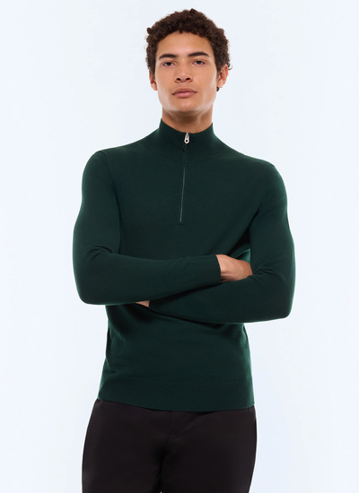 Men's sweater green forest certified wool Fursac - A2ERYS-EA18-H014