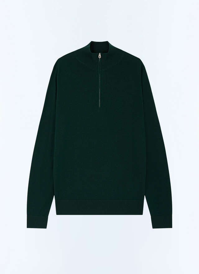 Men's green certified wool sweater Fursac - A2ERYS-EA18-H014