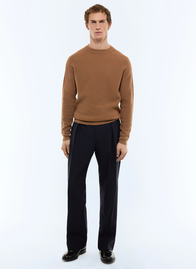 Men's hazelnut sweater Fursac - A2EIRO-AA19-G006