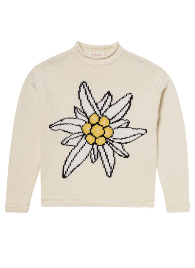 Men's white, ecru wool sweater Fursac - A2CEUR-CA05-A004