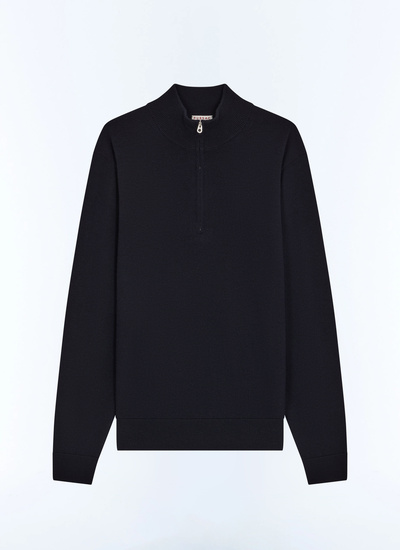 Men's blue, navy blue main fabric: 100% woollining: none sweater Fursac - A2ERYS-LA15-D030