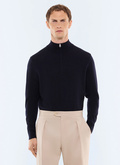 Zip-neck Merino wool sweater - A2ERYS-LA15-D030