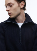 Navy blue merino wool sweater - A2AMIO-AA07-30