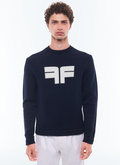 Cotton and wool sweater with logo - A2DARG-DA05-D030