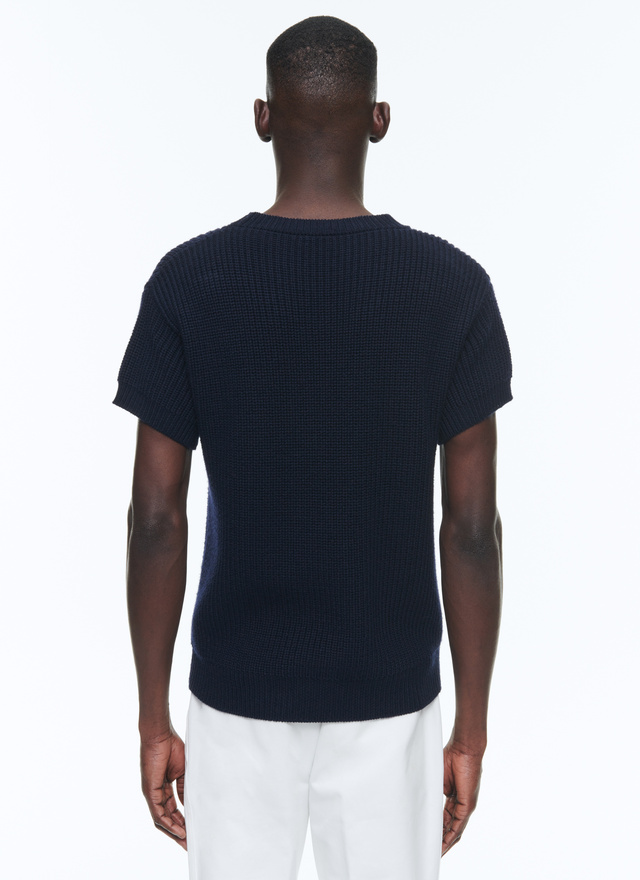 Men's navy blue sweater Fursac - A2DEMI-DA21-D030