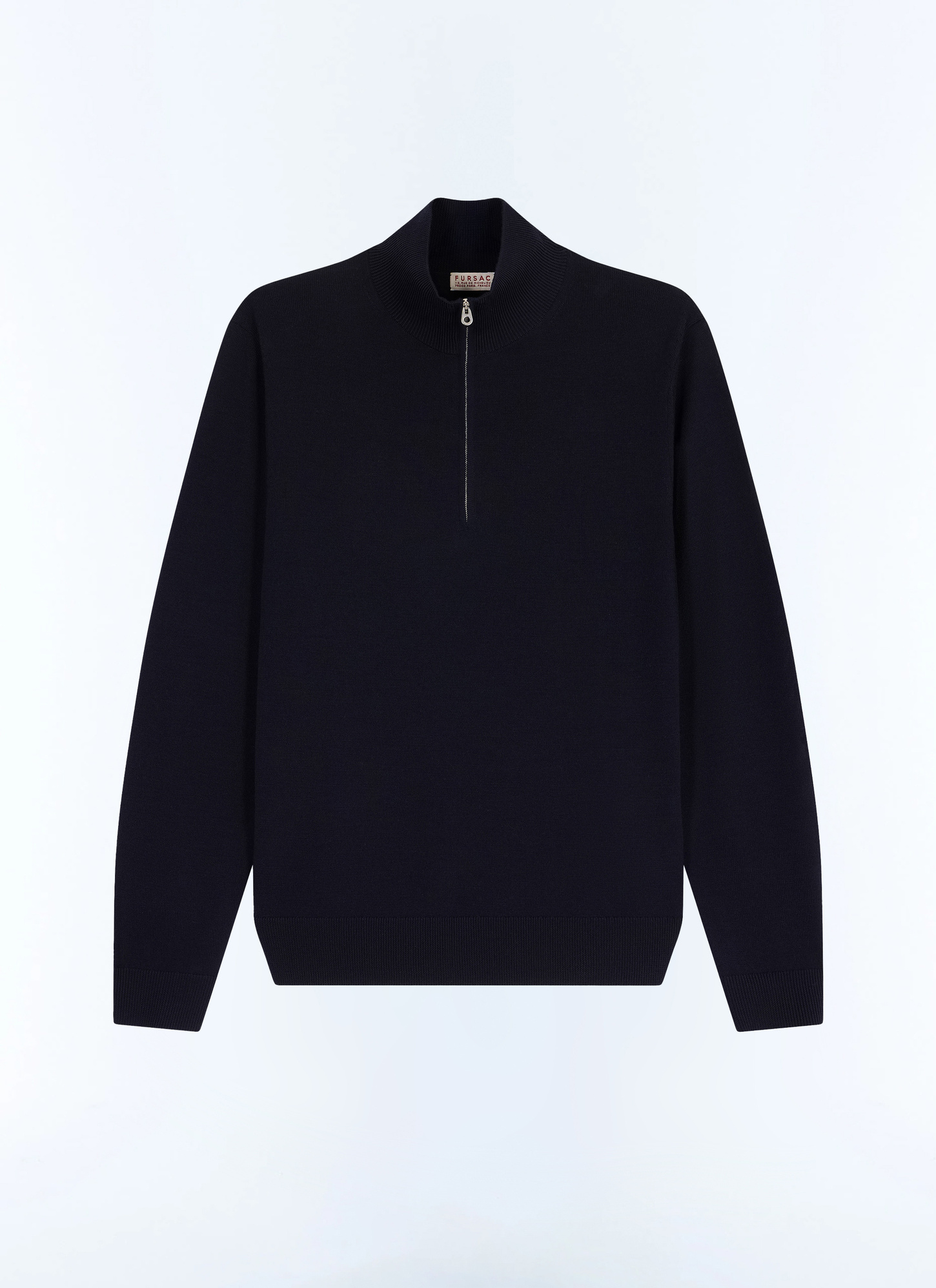 Men's blue, navy blue certified wool sweater Fursac - A2ERYS-EA18-D030