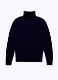Navy blue merino wool roll neck sweater - A2OROL-MA03-30