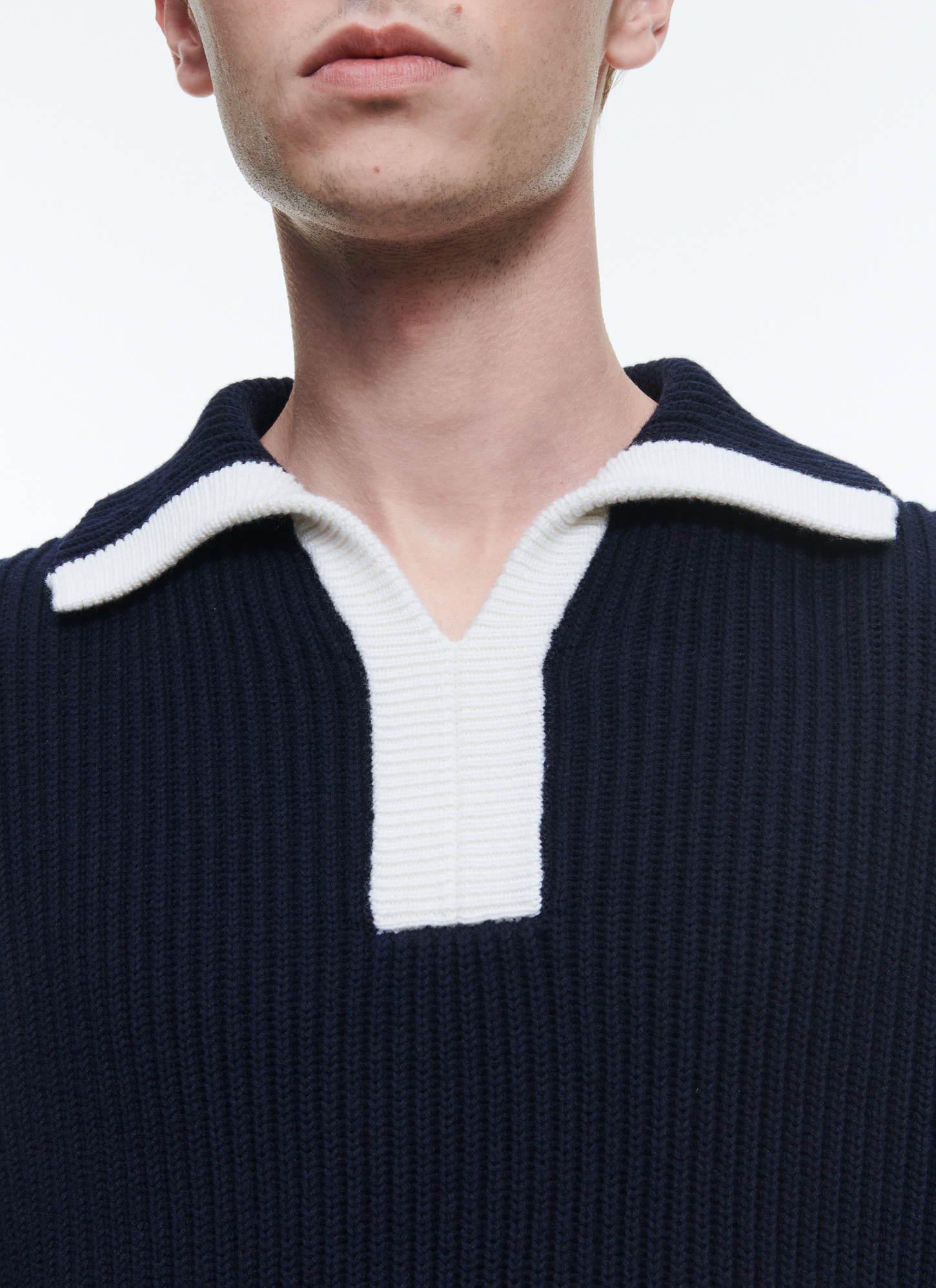 Men's navy blue sweater Fursac - A2DANC-DA10-D030