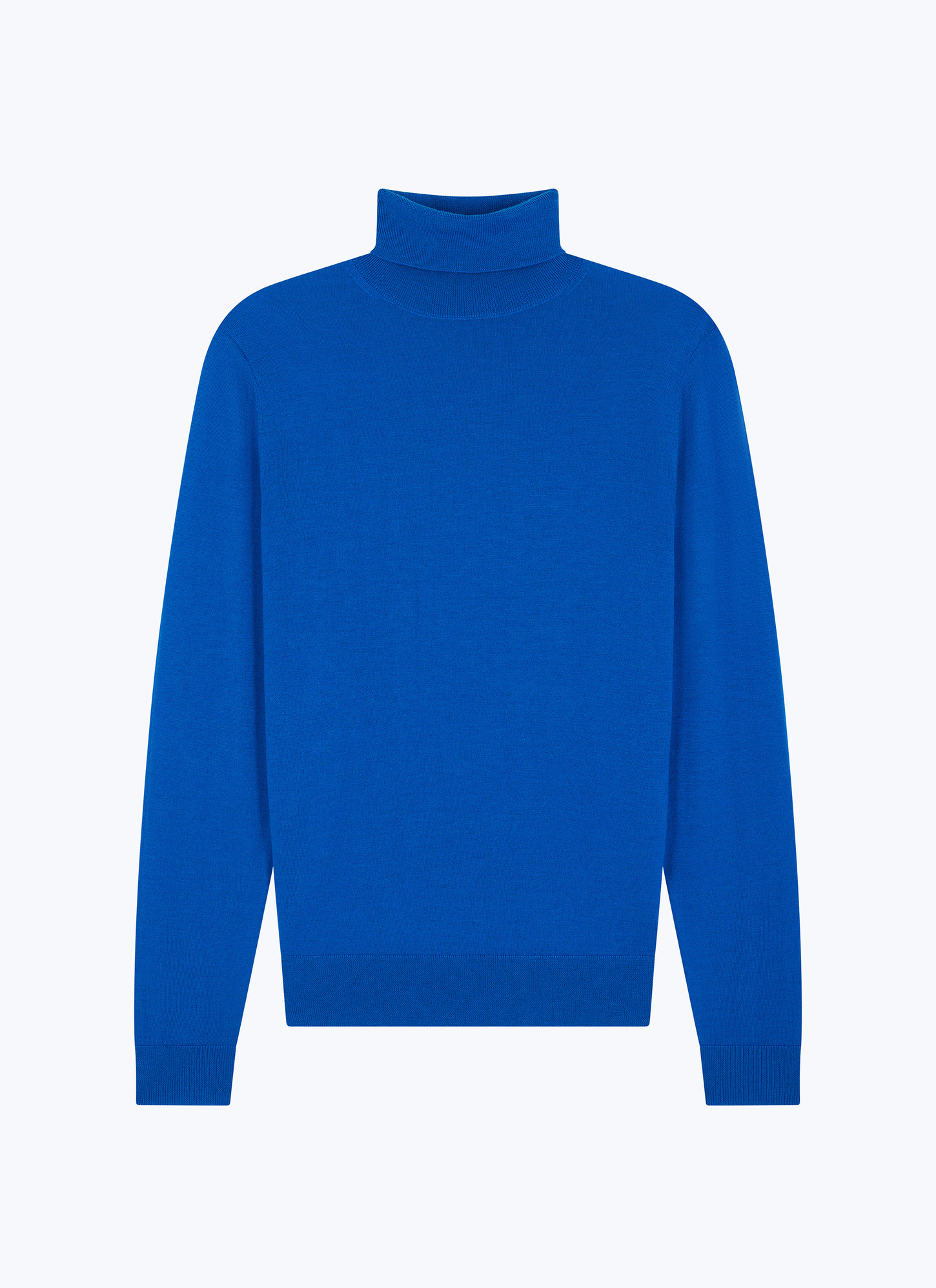 Men's blue, navy blue merino wool sweater Fursac - A2OROL-MA03-D035