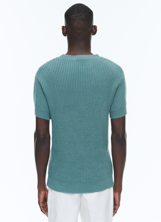 Men's sage green sweater Fursac - A2DEMI-DA21-H018