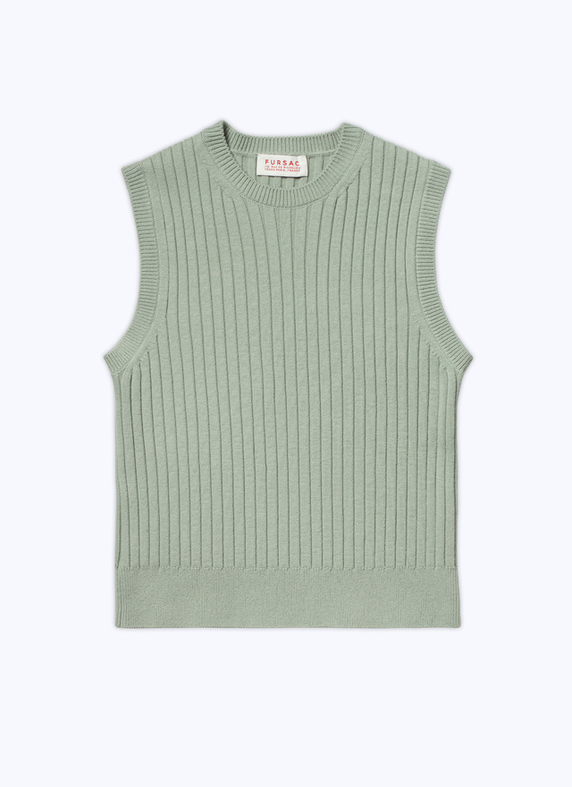 Men's green wool and cotton sweater Fursac - 23EA2BREF-BA19/96