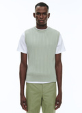 Sea green wool and cotton sweater - 23EA2BREF-BA19/96