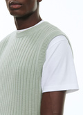 Sea green wool and cotton sweater - 23EA2BREF-BA19/96