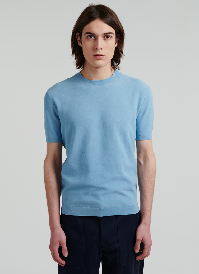 Sky blue t-shirts sweater 22EA2SATI-SA01/39 - Men's sweater