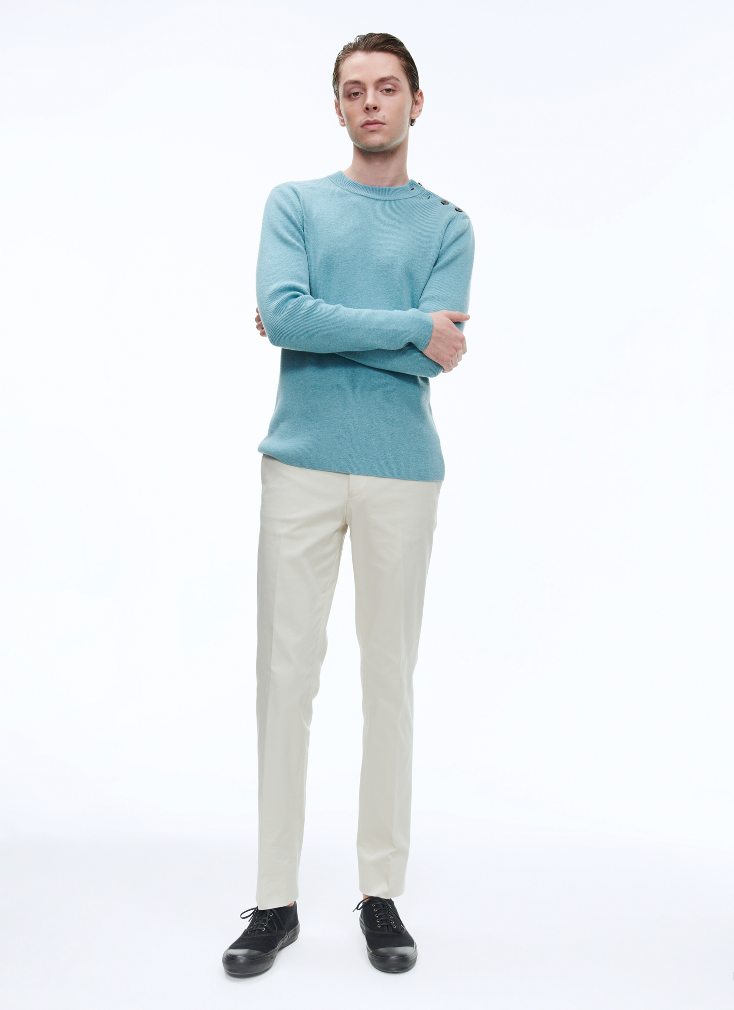 Men's sky blue sweater Fursac - A2BRIN-BA09-39