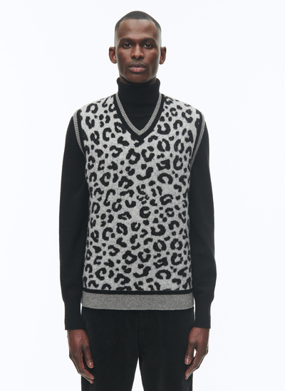 Men's sweater snow panther jacquard blended wool Fursac - A2CPAN-CA16-B018