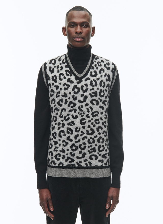 Men's sweater snow panther jacquard blended wool Fursac - A2CPAN-CA16-B018