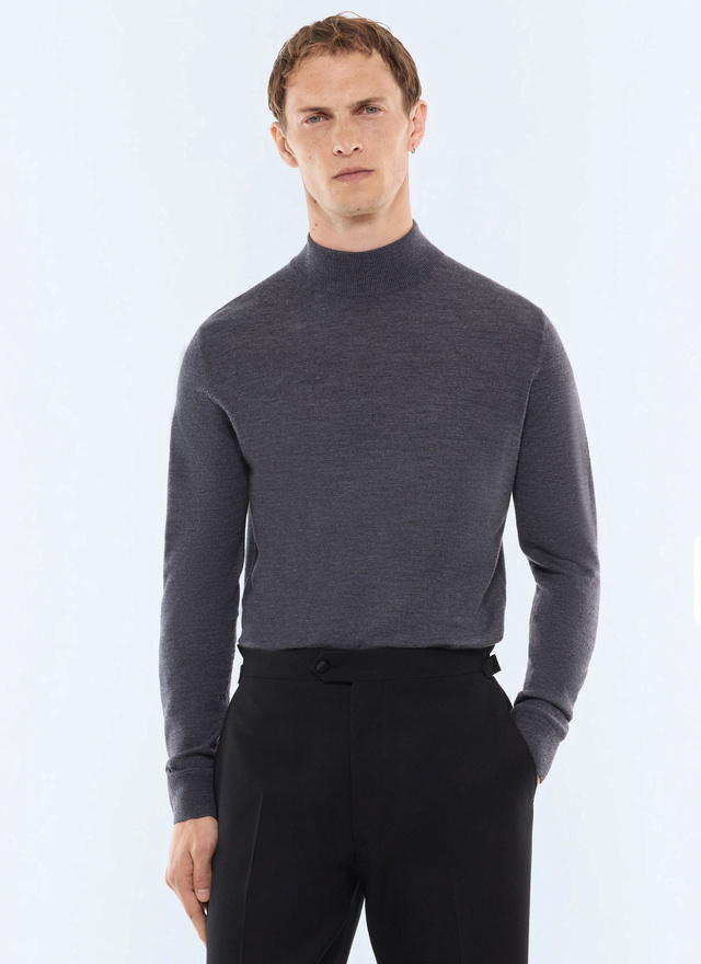 Men's sweater steel main material: 100% woollining: none Fursac - A2LUGE-LA01-B022