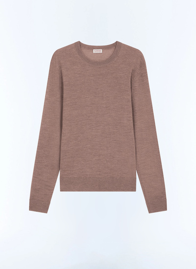 Men's brown certified merino wool sweater Fursac - A2ORYS-MA03-G014