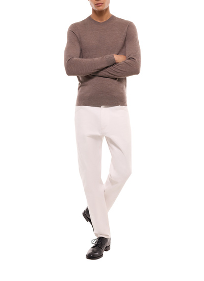 Men's taupe brown sweater Fursac - A2ORYS-MA03-G014
