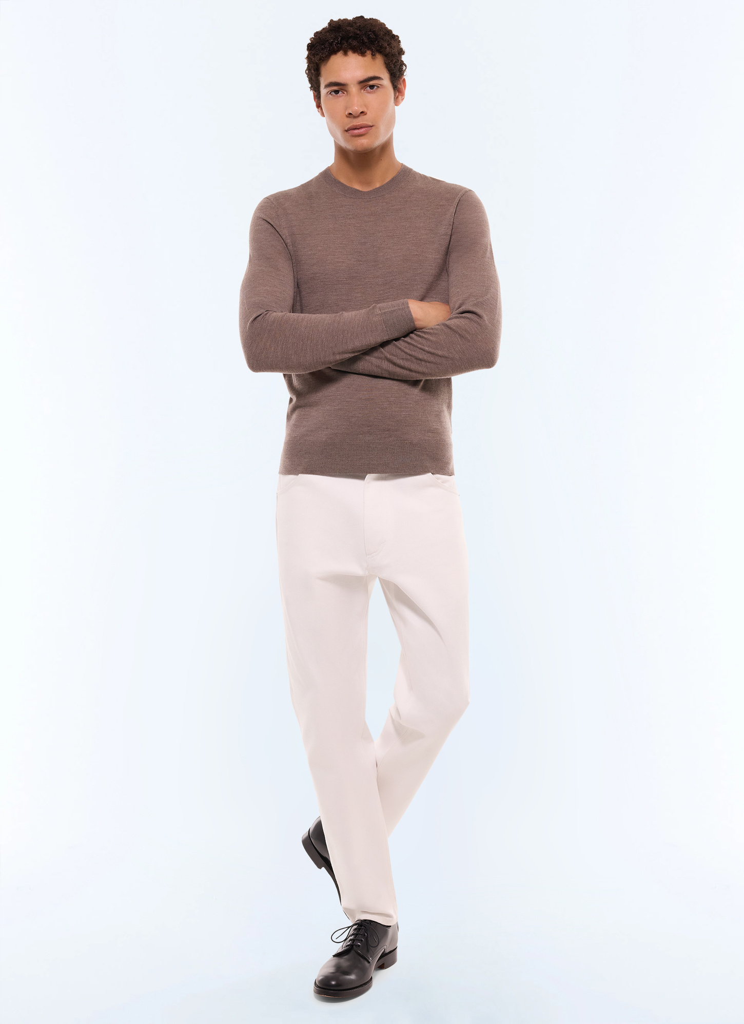 Men's taupe brown sweater Fursac - A2ORYS-MA03-G014