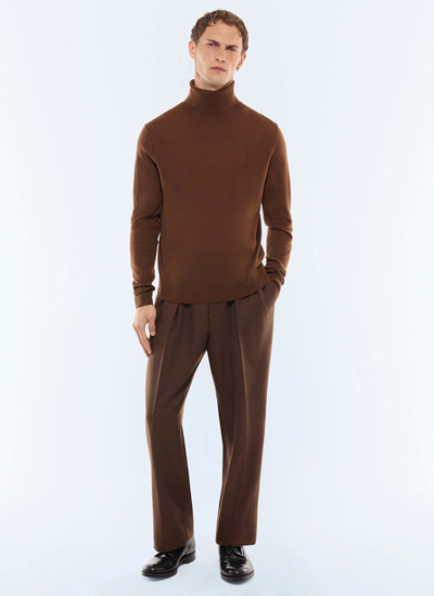 Men's tobacco sweater Fursac - A2LUGE-LA01-G021