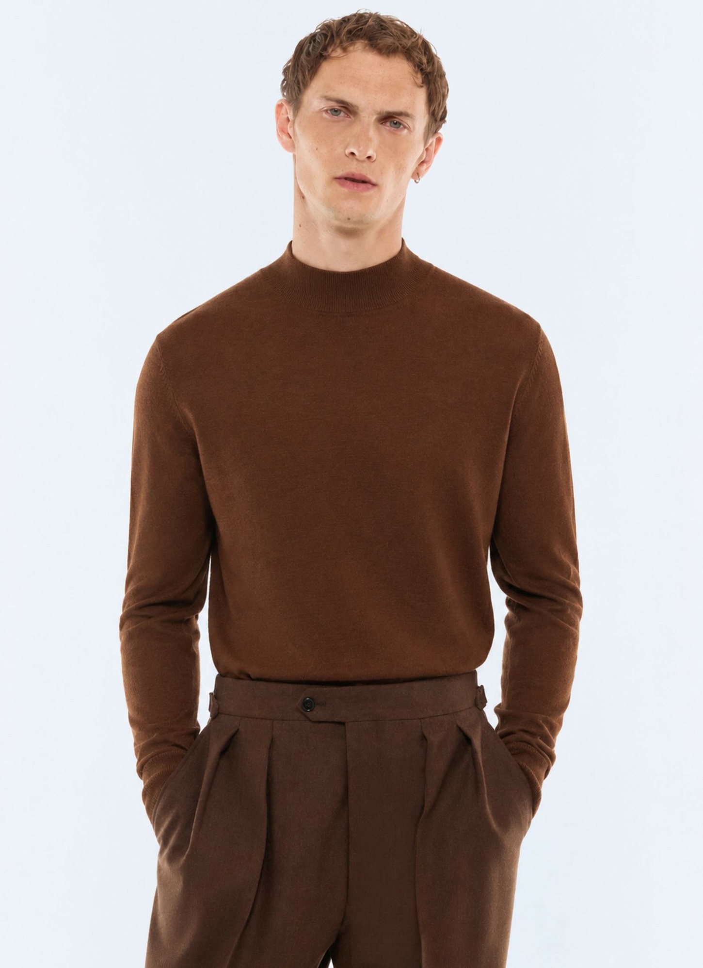 Men's sweater tobacco main material: 100% woollining: none Fursac - A2LUGE-LA01-G021