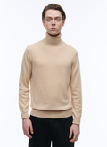 Beige wool and cashmere roll neck sweater - 21HA2KROU-TA28/08