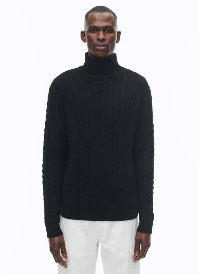 Men's sweater black wool and cashmere Fursac - A2CADE-CA10-B020
