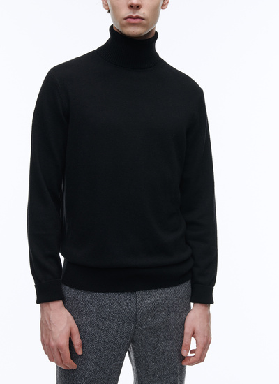 Men's sweater black wool and cashmere Fursac - A2KROU-TA28-20