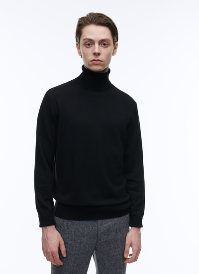 Men's sweater black wool and cashmere Fursac - A2KROU-TA28-20