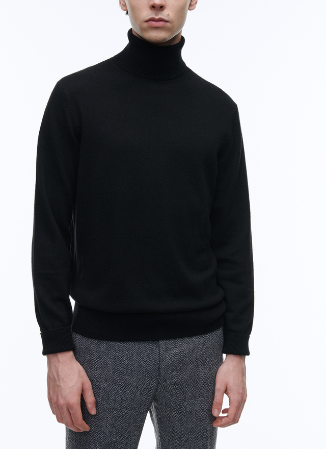 Men's sweater black wool and cashmere Fursac - A2KROU-TA28-20