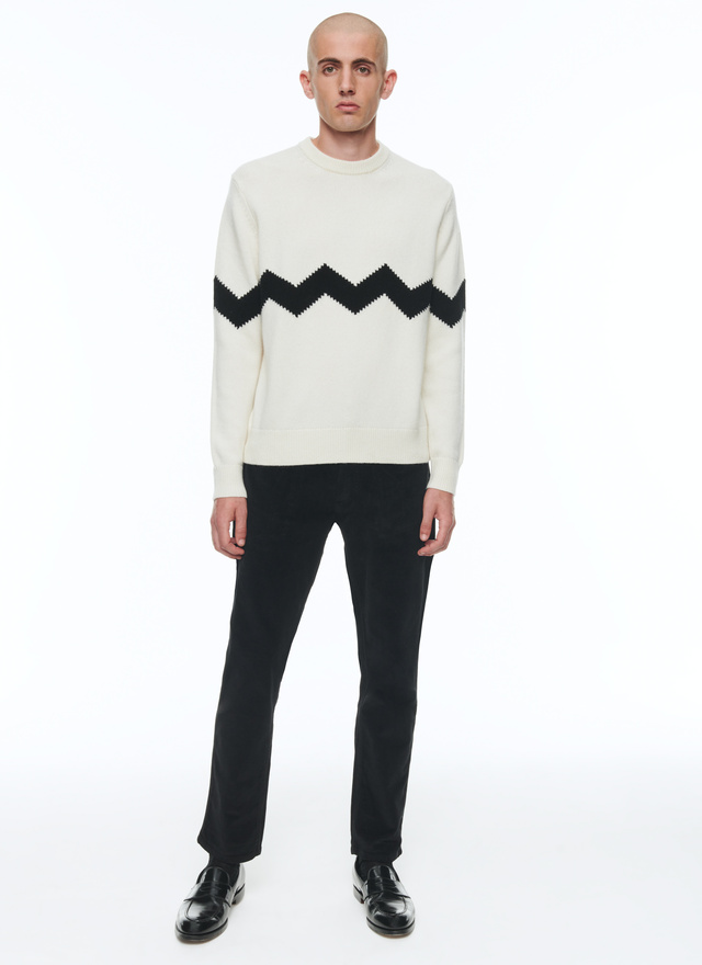 Men's ecru sweater Fursac - A2CZIG-CA11-A002