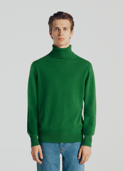 Men's sweater green wool and cashmere Fursac - A2KROU-TA28-40