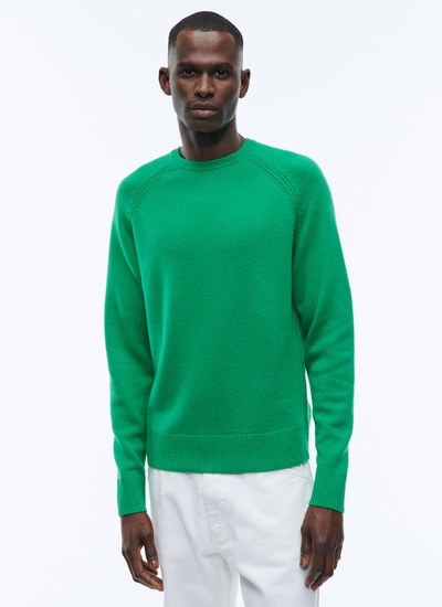 Men's sweater green wool and cashmere Fursac - A2TSHE-TA35-40