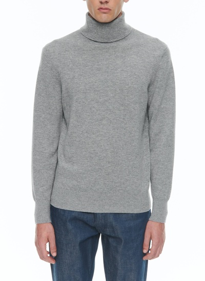 Men's sweater pearl grey wool and cashmere Fursac - A2KROU-TA28-26