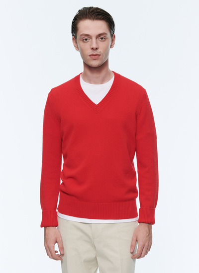 Men's sweater red wool and cashmere Fursac - 22HA2AVAY-AA08/79