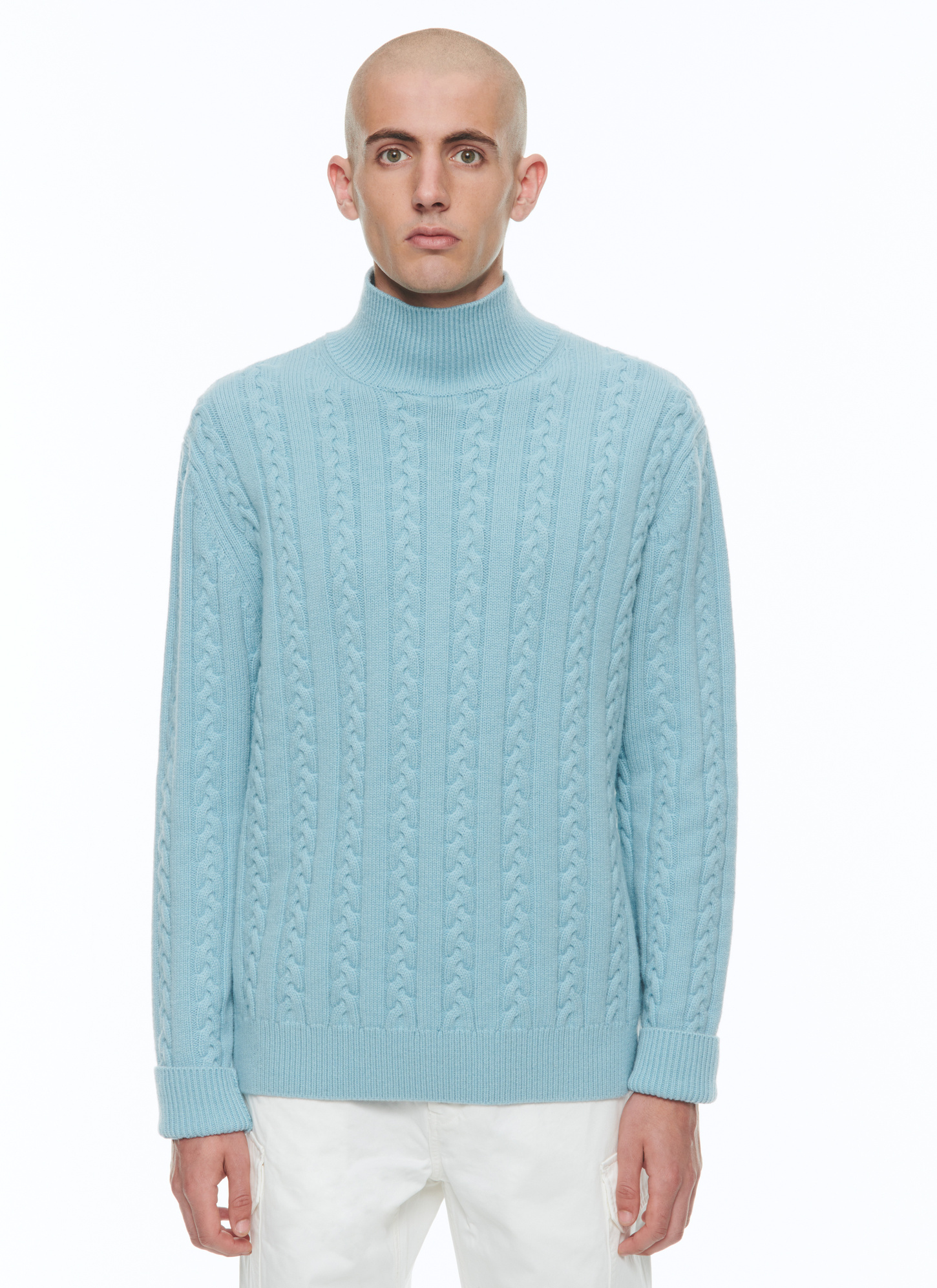 Men's sweater sky blue wool and cashmere Fursac - A2CADE-CA10-D006